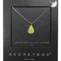 SECRET BOX_Sterling Silver Dipped CZ Embellished Enamel Avocado Pendant Necklace