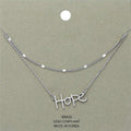 Brass Metal Hope Pendant Layered Necklace