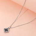 Reversible Stainless Steel Quatrefoil Pendant Necklace