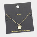 Gold Dipped Metal Christmas Gift Pendant Necklace
