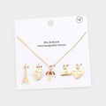 Eiffel Tower Airplane Umbrella Heart Interchangeable Pendant Necklace