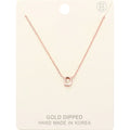-D- Gold Dipped Initial Monogram Metal Pendant Necklace
