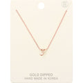 -J- Gold Dipped Initial Monogram Metal Pendant Necklace