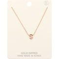 -S- Gold Dipped Initial Monogram Metal Pendant Necklace