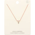 -T- Gold Dipped Initial Monogram Metal Pendant Necklace