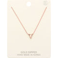 -V- Gold Dipped Initial Monogram Metal Pendant Necklace