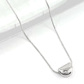 Stainless Steel Mini Half Moon Pendant Necklace
