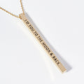 I Love You To The Moon & Back Brass Metal Bar Pendant Necklace