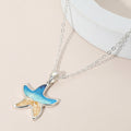Enamel Starfish Pendant Necklace