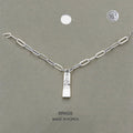 Brass Metal Stone Paved Bar Pendant Necklace