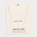 'Beautiful Mess' Horizontal Metal Bar Pendant Necklace