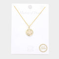 Gold Dipped Mother of Pearl Smile Pendant Necklace