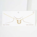 -U- CZ Initial Monogram Pendant Necklace