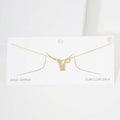-V- CZ Initial Monogram Pendant Necklace