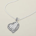 Antique Metal Heart Pendant Necklace