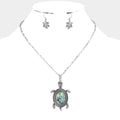 Abalone Turtle Pendant Necklace