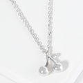 White Gold Dipped Cherry Pendant Necklace