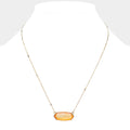 Crystal Hexagon Pendant Metal Chain Necklace