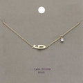 G Brass Metal Cubic Zirconia Initial Monogram Pendant Necklace