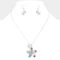 Stone Embellished Starfish Pendant Necklace