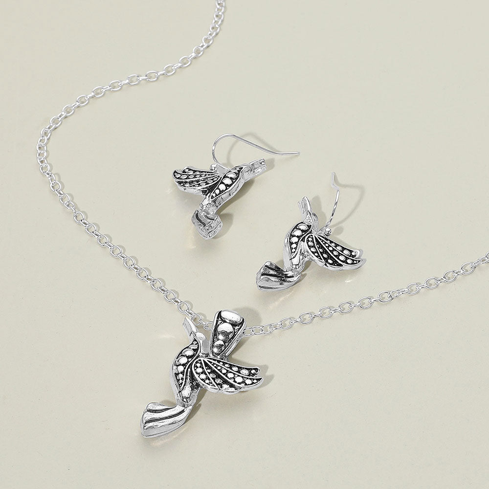 Antique Metal Bird Pendant Necklace