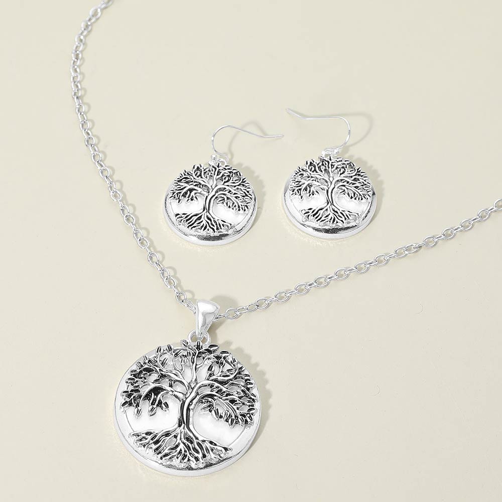 Mother of Pearl Tree of Life Pendant Necklace