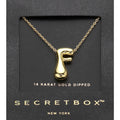 SECRET BOX_ -F- 14K Gold Dipped Bubble Initial Monogram Pendant Necklace