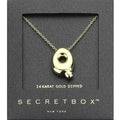SECRET BOX_ -Q- 14K Gold Dipped Bubble Initial Monogram Pendant Necklace