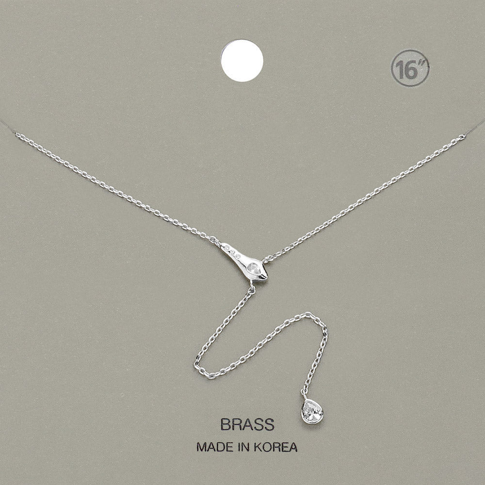 Stone Paved Snake Pendant Teardrop Stone Drop Y Necklace