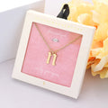 Secret Box -N- Initial Monogram Metal Pendant Necklace