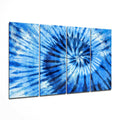 Indigo Tie Dye Spiral 4 Pieces Mega Glass Wall Art