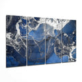 Royal Blue Silver Frost Marble Glass Wall Art