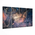 Navy Blush Gold Marble Glass Wall Art