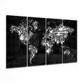 Musical Instruments World Map Glass Wall Art