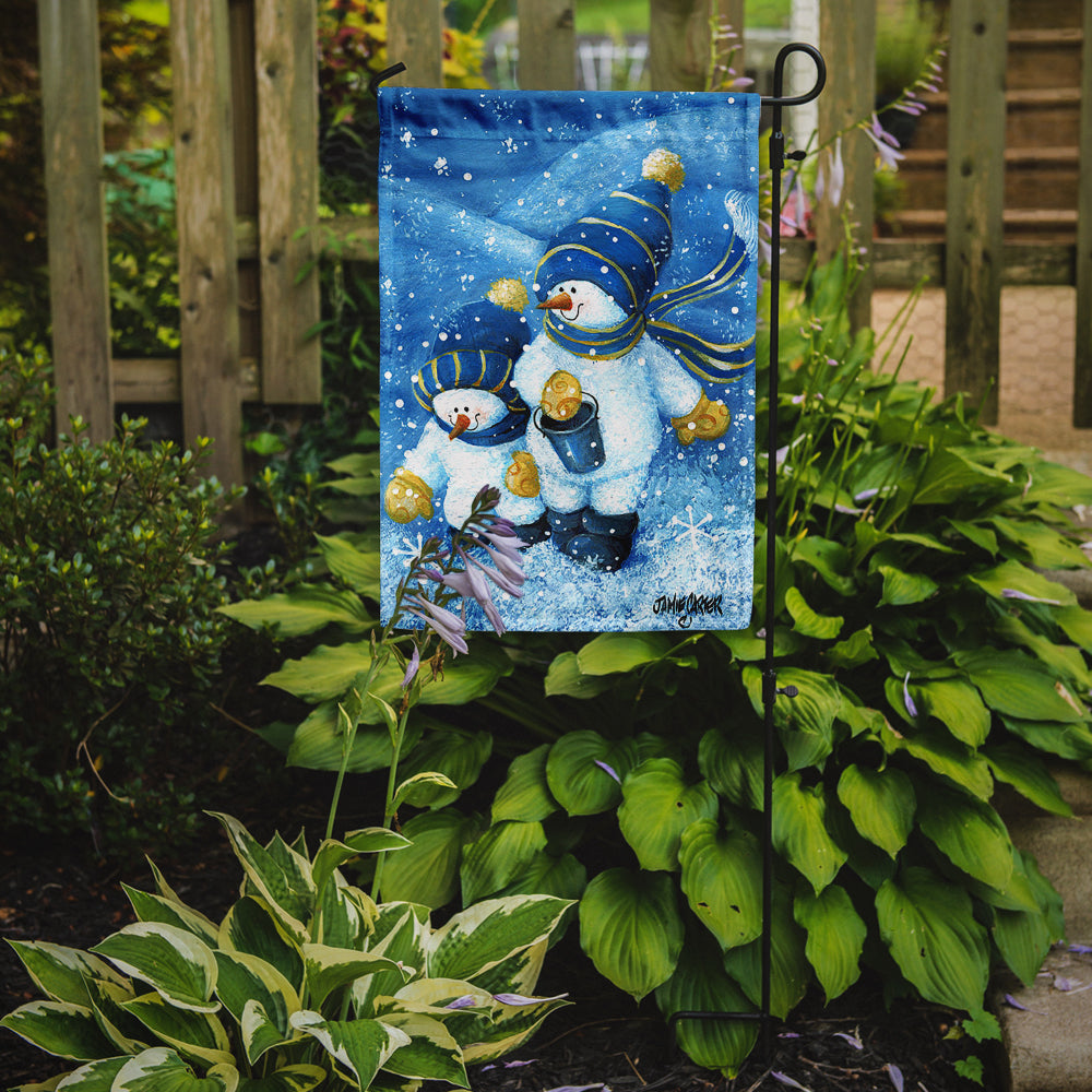 Gathering Snowflakes Snowman Garden Flag Mailbox Decorative Yard Banner Outside Patio Artwork for Flower Beds, Garden Size, Multicolor