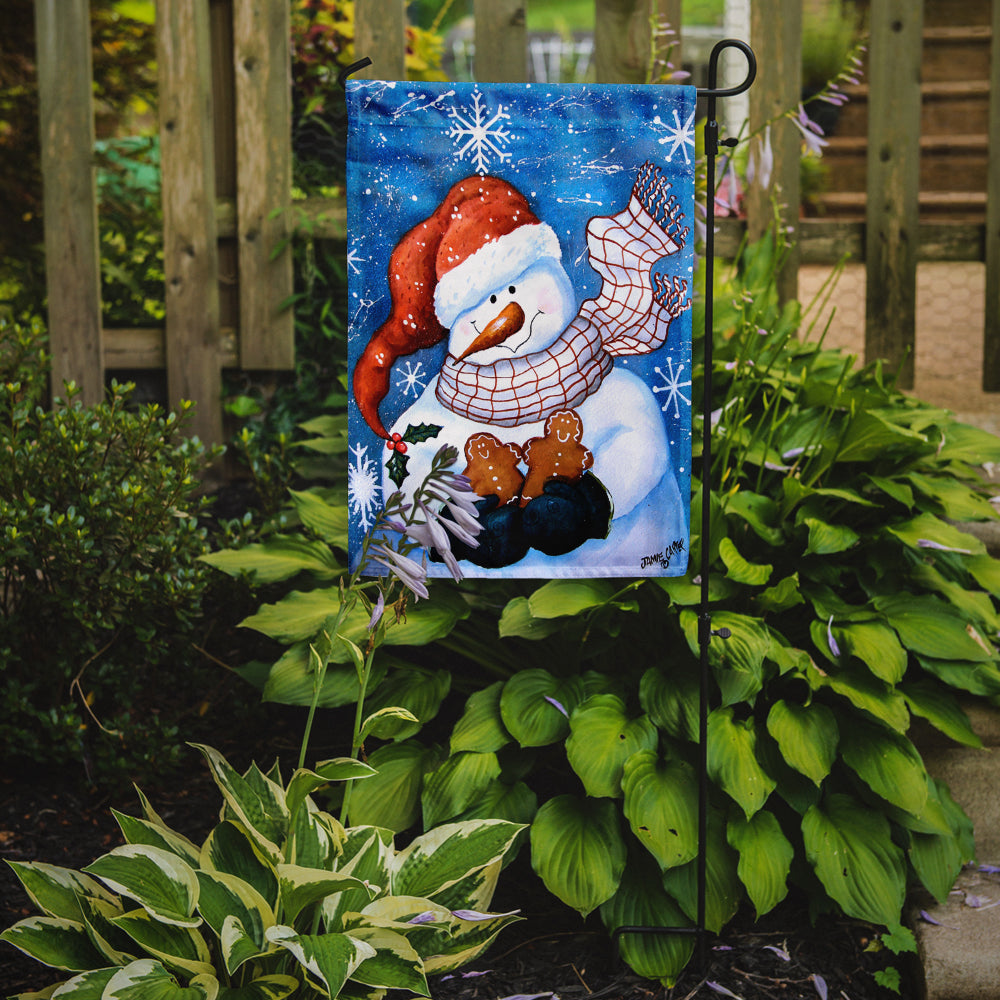 Gingerbread and Snowflake Snowman Garden Flag Mailbox Decorative Yard Banner Outside Patio Artwork for Flower Beds, Garden Size, Multicolor