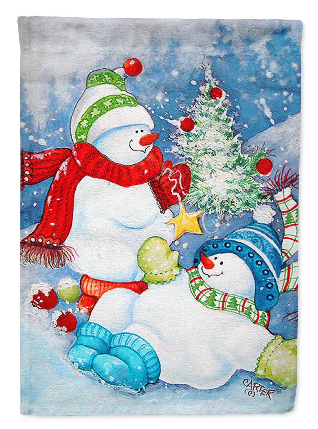 The Teens Celebrate Snowman Garden Flag Mailbox Decorative Yard Banner Outside Patio Artwork for Flower Beds, Garden Size, Multicolor