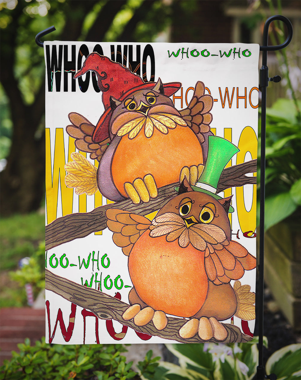 Whoo Who Owl Garden Flag Mailbox Decorative Yard Banner Outside Patio Artwork for Flower Beds, Garden Size, Multicolor