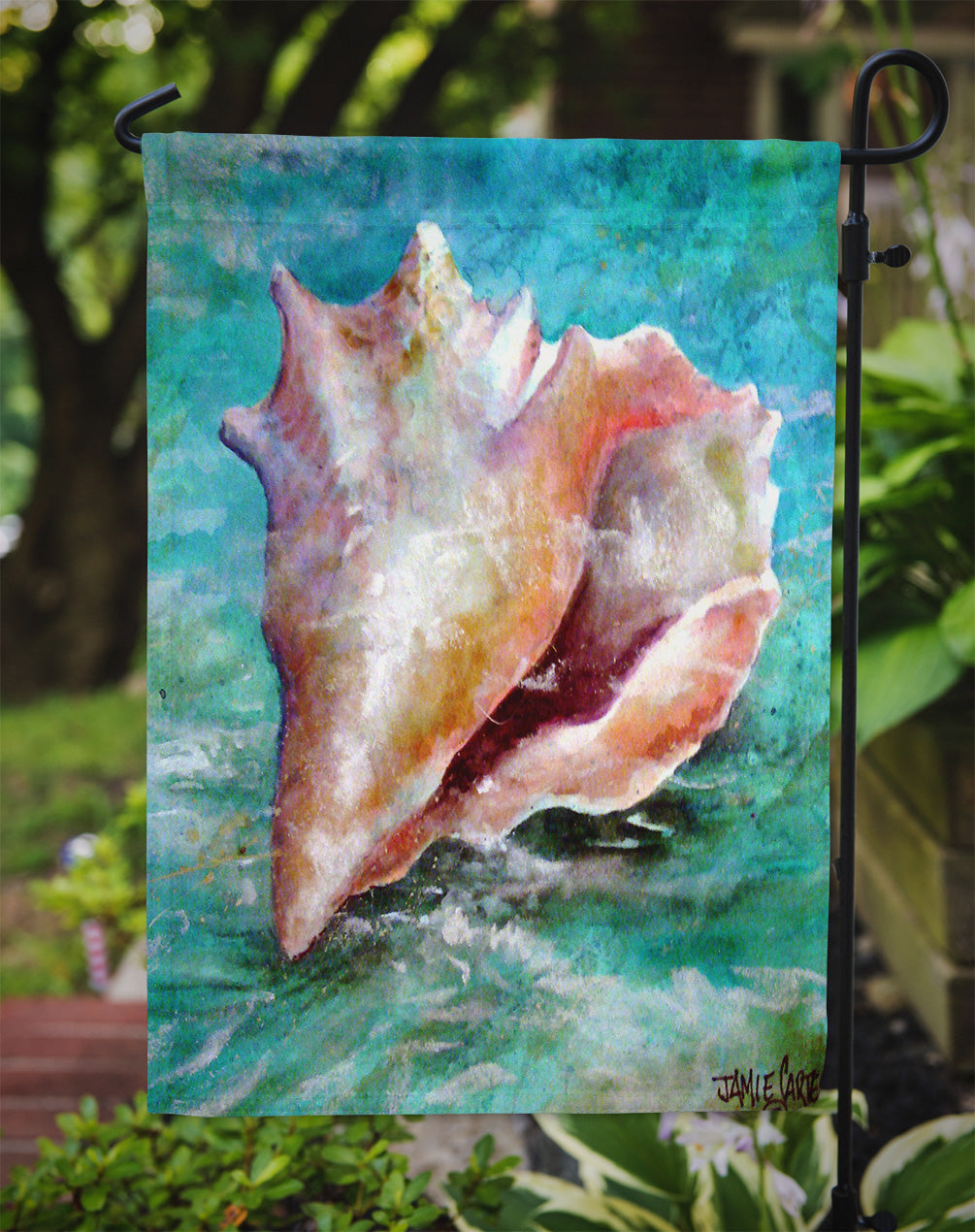 The Jewel of the Sea Shell Garden Flag Mailbox Decorative Yard Banner Outside Patio Artwork for Flower Beds, Garden Size, Multicolor