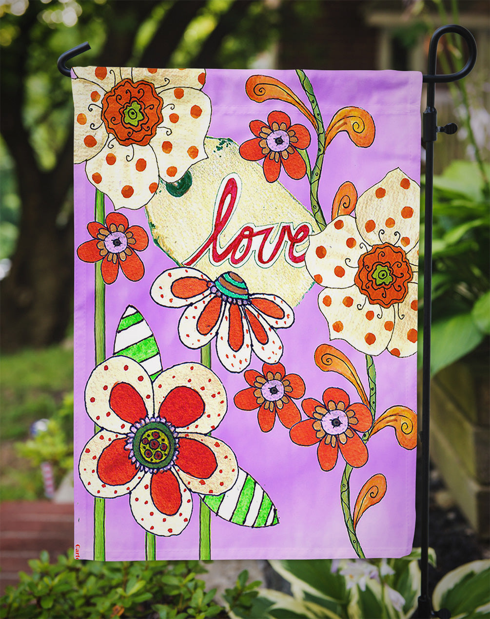 Love is Blooming Valentine's Day Garden Flag Mailbox Decorative Yard Banner Outside Patio Artwork for Flower Beds, Garden Size, Multicolor