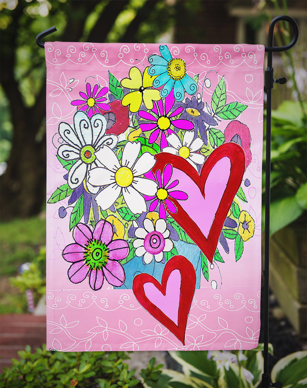 True Love Bouquet Valentine's Day Garden Flag Mailbox Decorative Yard Banner Outside Patio Artwork for Flower Beds, Garden Size, Multicolor