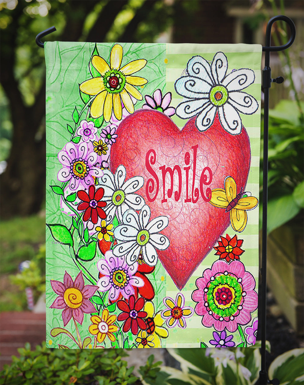 Smile Valentine's Day Garden Flag Mailbox Decorative Yard Banner Outside Patio Artwork for Flower Beds, Garden Size, Multicolor