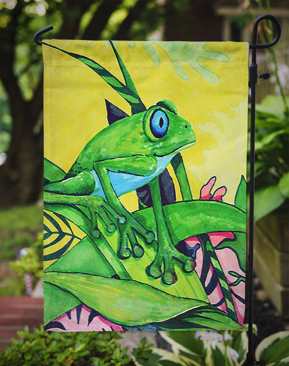 Summer Daze Frog Garden Flag Mailbox Decorative Yard Banner Outside Patio Artwork for Flower Beds, Garden Size, Multicolor