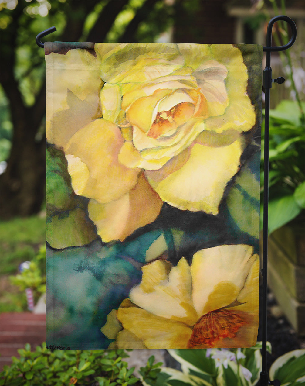 Yellow Roses Garden Flag Mailbox Decorative Yard Banner Outside Patio Artwork for Flower Beds, Garden Size, Multicolor