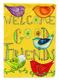 Welcome Good Friends Inspirational Garden Flag Mailbox Decorative Yard Banner Outside Patio Artwork for Flower Beds, Garden Size, Multicolor