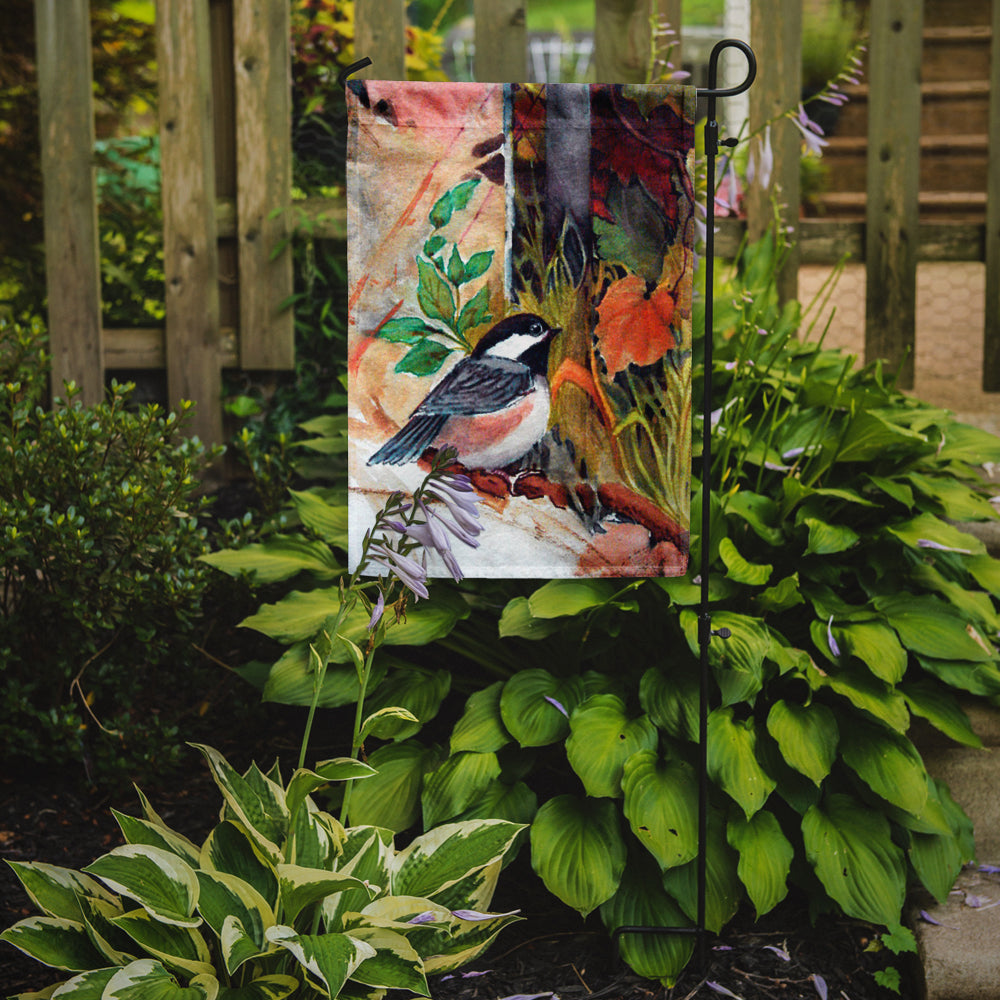 Fence Sitter Chickadee Garden Flag Mailbox Decorative Yard Banner Outside Patio Artwork for Flower Beds, Garden Size, Multicolor