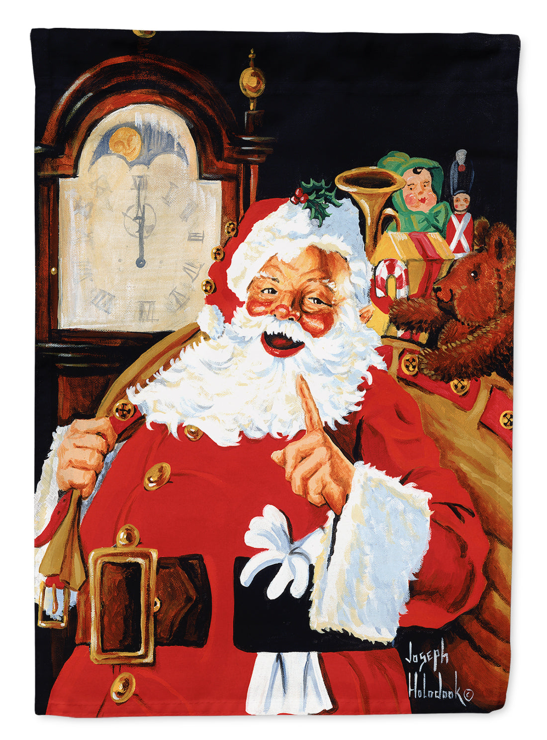 Santa Claus At the Stroke of Midnight Garden Flag Mailbox Decorative Yard Banner Outside Patio Artwork for Flower Beds, Garden Size, Multicolor