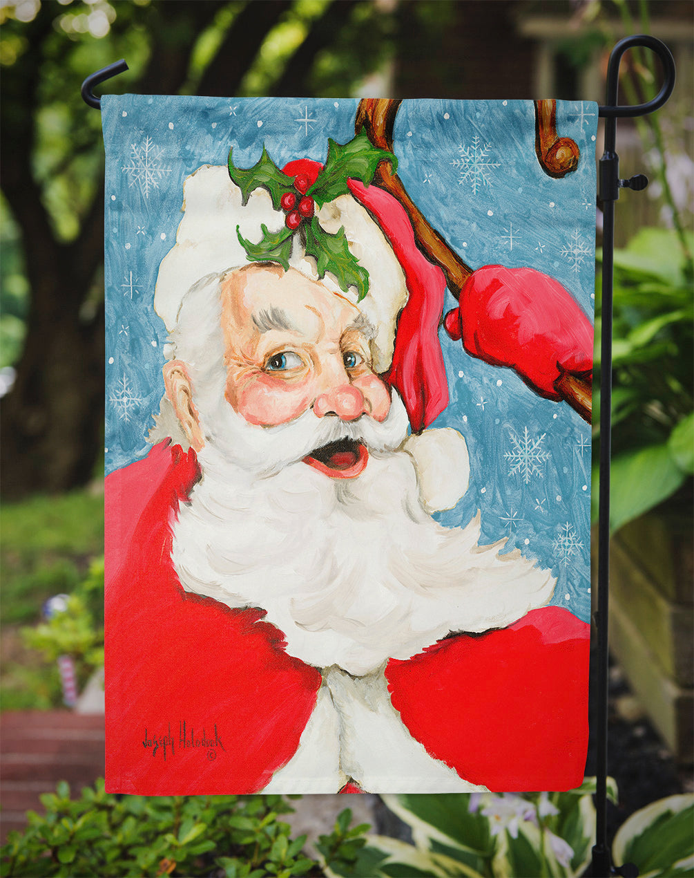 Santa Claus Old Father Christmas Garden Flag Mailbox Decorative Yard Banner Outside Patio Artwork for Flower Beds, Garden Size, Multicolor