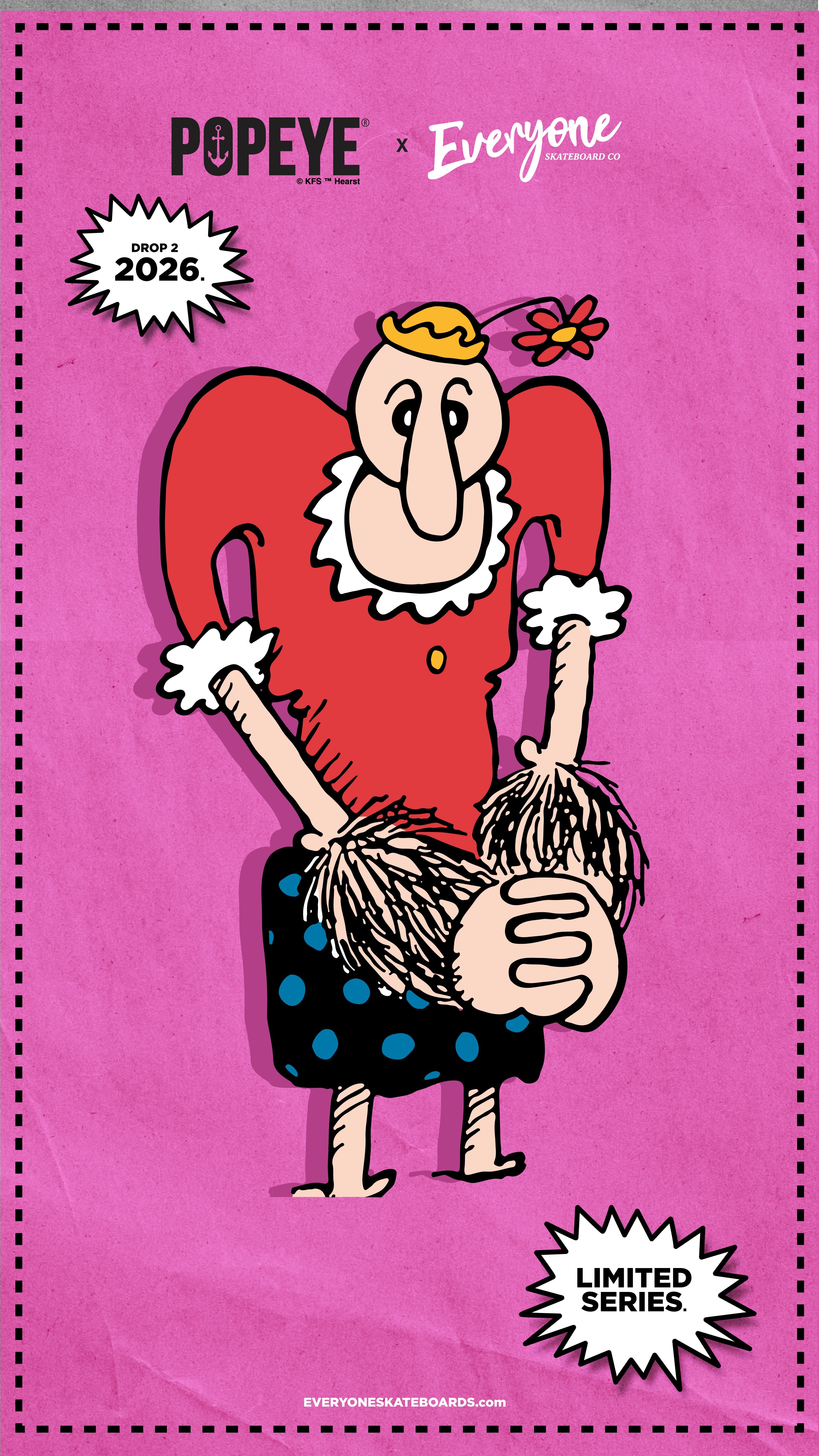 *Pre-Order* Everyone Skateboards Co x Popeye Comics Alice The Goon Returns 9.5" Skateboard Deck