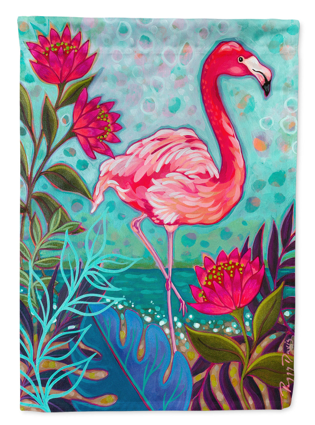 Flamingo Beach Garden Flag Mailbox Decorative Yard Banner Outside Patio Artwork for Flower Beds, Garden Size, Multicolor